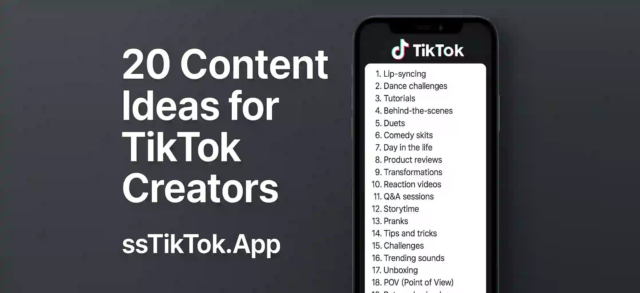 20 Content Ideas for TikTok Creators
